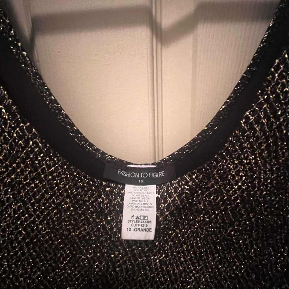 Fashion to Figure Metallic Black Top